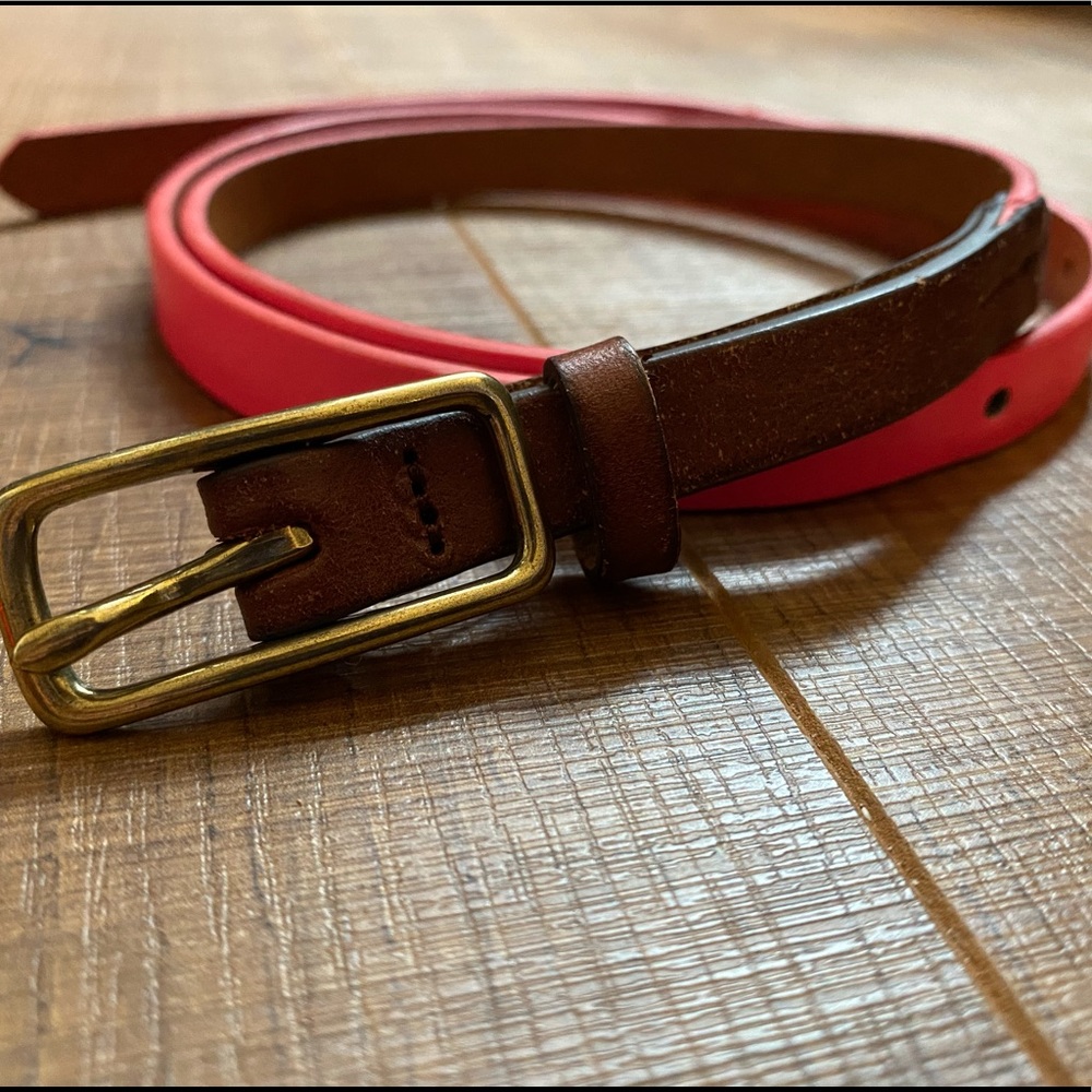 Madewell pink leather belt